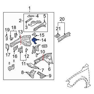Mazda OE - Front Right Fender Rail