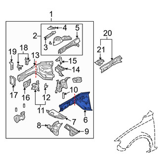 Mazda OE - Front Left Outer Frame Side Member
