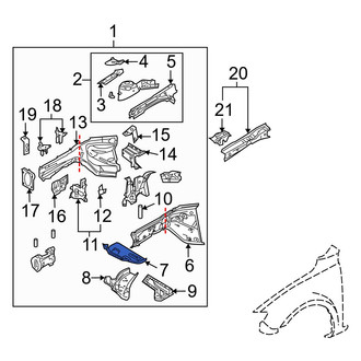 Mazda OE - Right Upper Frame Side Member Reinforcement