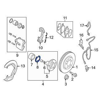 Mazda OE - Front Wheel Bearing Snap Ring