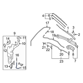 Mazda OE - Front Windshield Washer Hose