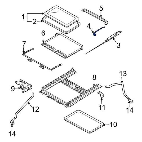 Mazda OE BP4M699H7 - Left Sunroof Cable Guide