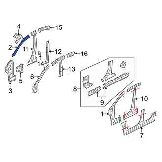 Mazda OE - Right Upper Inner Body A-Pillar