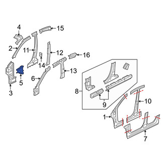Mazda OE - Left Body A-Pillar Reinforcement