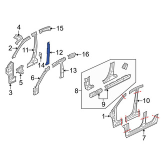 Mazda OE - Left Body B-Pillar Reinforcement