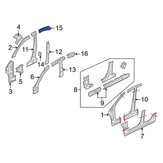 Mazda OE - Left Inner Roof Side Rail