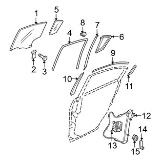 Mazda OE - Rear Door - Glass & Hardware (i / S Sedan)