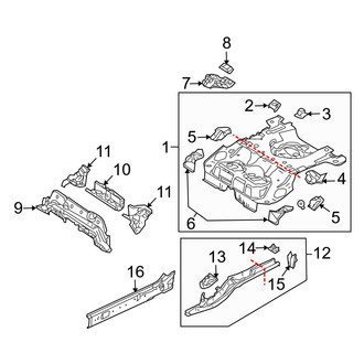 Mazda OE - Rear Body & Floor - Floor & Rails (i / S Sedan)