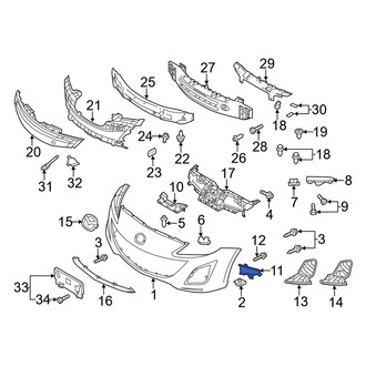 Mazda OE - Front Left Bumper Cover Spacer Panel