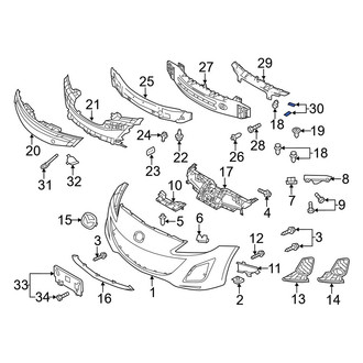 Mazda OE - Front Bumper Cover Reinforcement Beam Seal