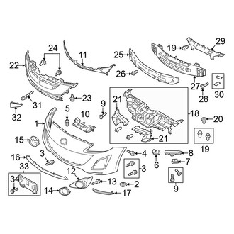Mazda OE - Front Bumper - Bumper & Components (2.3L)