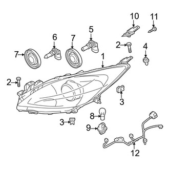 Mazda OE - Front Lamps - Headlamp Components (Halogen)