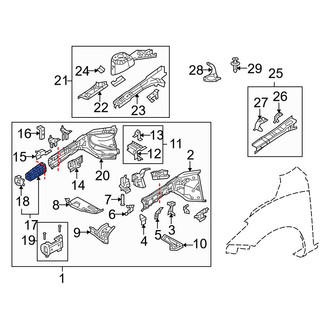 Mazda OE - Front Left Frame Rail End