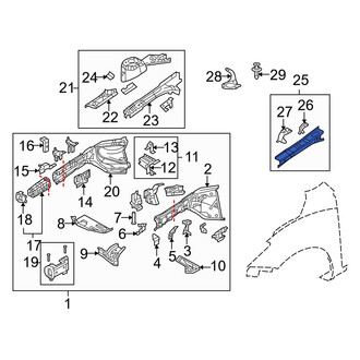 Mazda OE - Right Upper Fender Apron Reinforcement