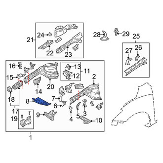 Mazda OE - Left Upper Frame Side Member Reinforcement