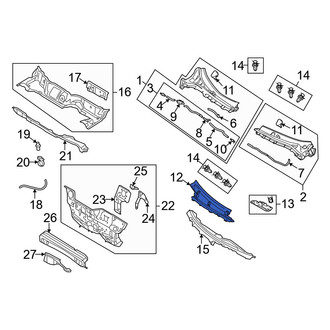 Mazda OE - Front Right Cowl Water Deflector