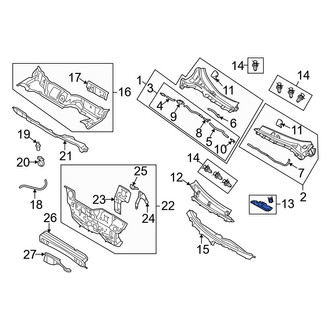 Mazda OE - Front Left Cowl Water Deflector