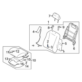 Mazda OE - Front Left Seat Back Cushion Cover