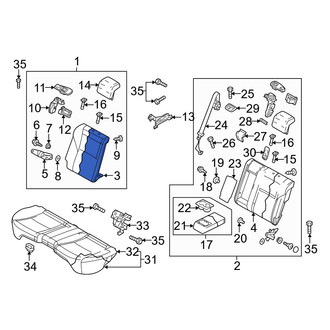Mazda OE - Rear Right Seat Back Cushion Cover
