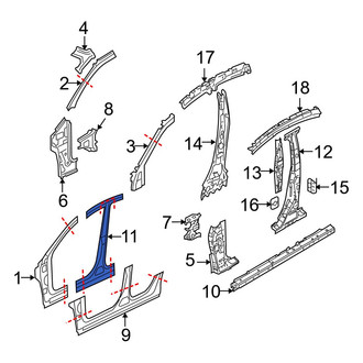 Mazda OE - Left Body B-Pillar and Rocker Panel