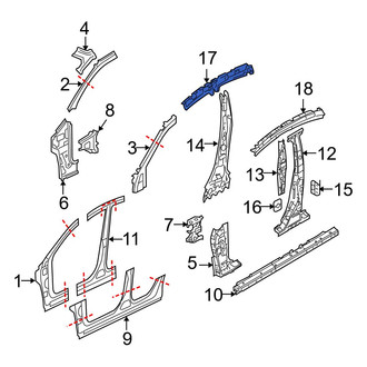 Mazda OE - Left Roof Side Rail