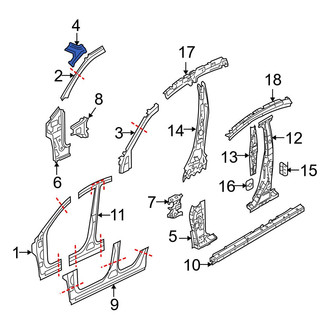 Mazda OE - Left Body A-Pillar Reinforcement Plate