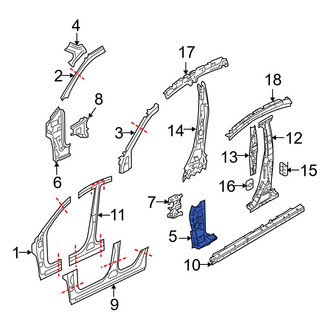 Mazda OE - Left Lower Body A-Pillar Reinforcement