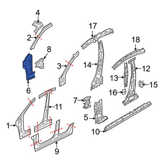 Mazda OE - Left Lower Inner Body A-Pillar