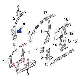 Mazda OE - Left Cowl Side Panel