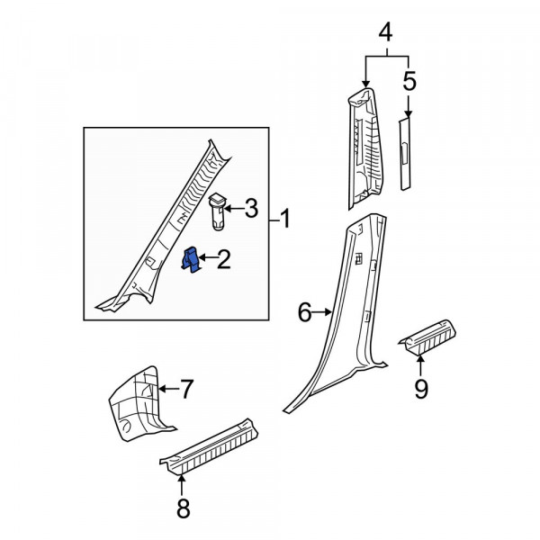 Mazda OE D65168162A - Upper Liftgate Trim Panel Clip Mazda OE D65168162A - Upper Liftgate Trim Panel Clip