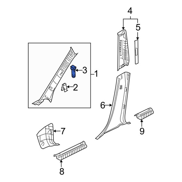 Mazda OE D65168162A - Upper Liftgate Trim Panel Clip