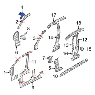 Mazda OE - Left Body A-Pillar Reinforcement Plate