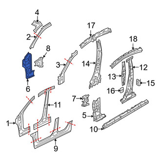 Mazda OE - Left Lower Inner Body A-Pillar