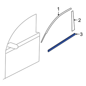 Mazda OE - Front Left Outer Door Window Belt Weatherstrip