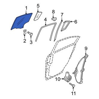 Mazda OE - Rear Right Door Glass