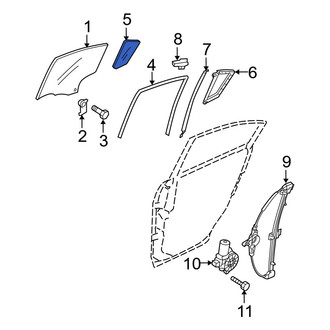 Mazda OE - Rear Left Vent Window Assembly