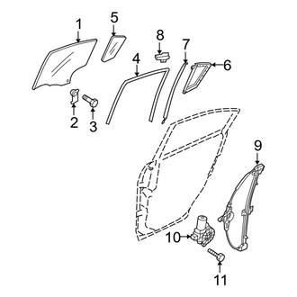 Mazda OE - Rear Door - Glass & Hardware (i / S Sedan)
