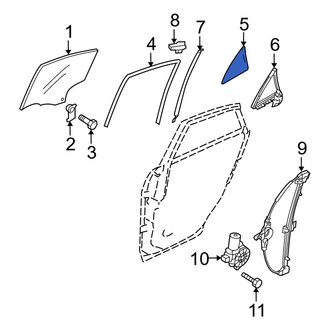 Mazda OE - Rear Left Vent Window Assembly