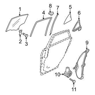 Mazda OE - Rear Door - Glass & Hardware (i / Mazdaspeed / S Hatchback)