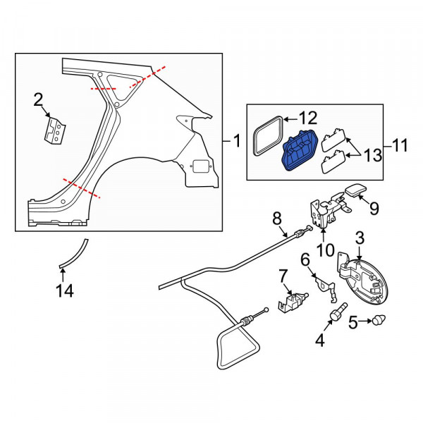 Mazda OE BJS751920 - Rear Quarter Panel Vent