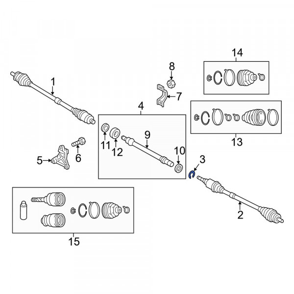 Mazda OE G05425421 - Drive Axle Shaft Lock C-Clip