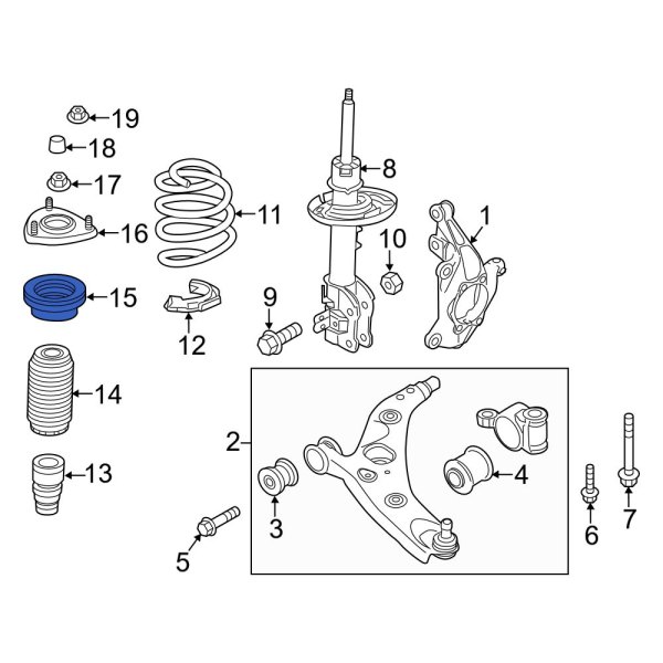 Mazda OE BJT73438X - Front Suspension Strut Bearing