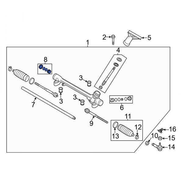 Rack And Pinion Rack Gear Seal