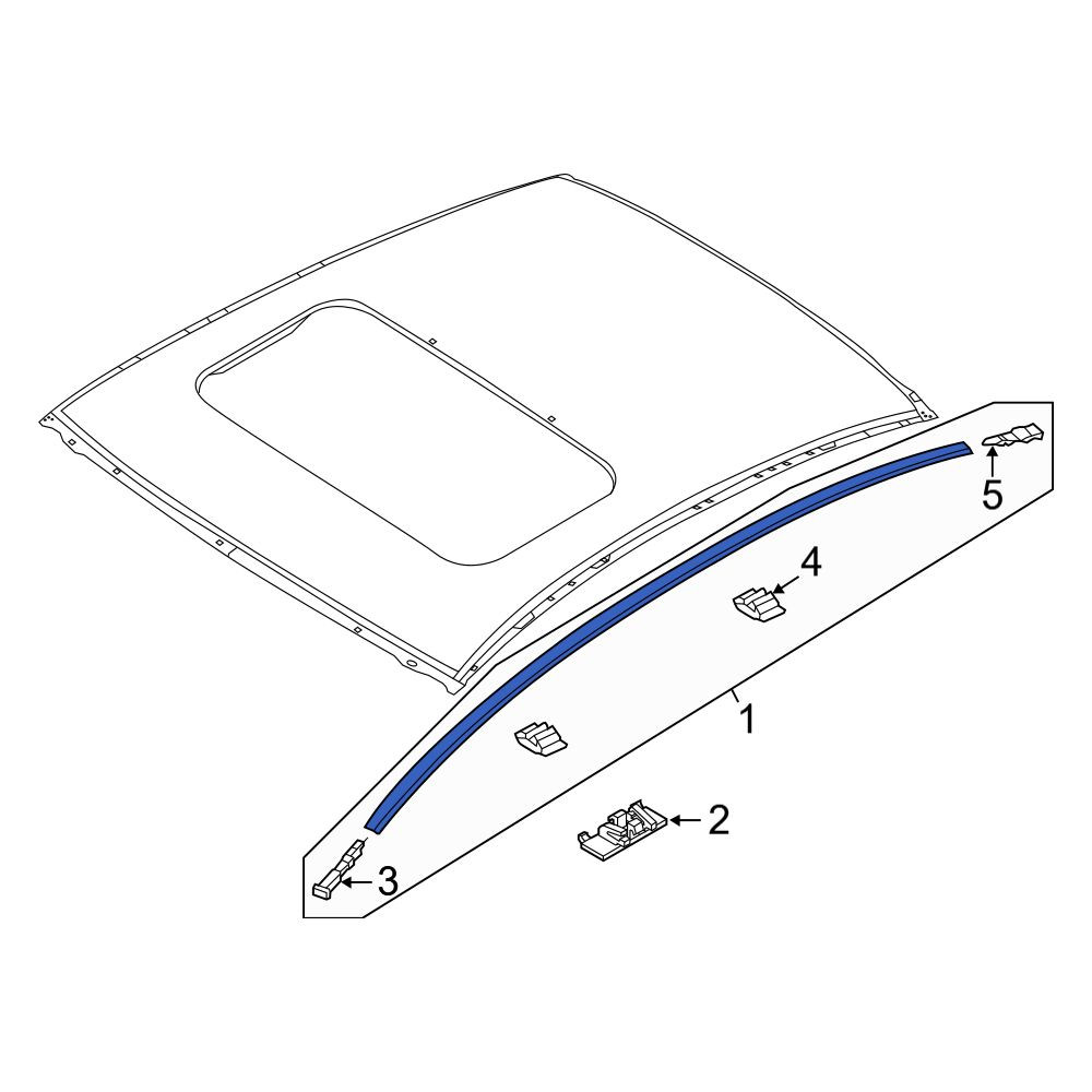 Mazda OE BHR1509H0 - Right Roof Molding Mazda OE BHR1509H0 - Right Roof Molding