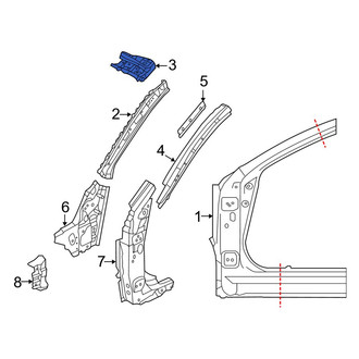 Mazda OE - Left Roof Header Panel Bracket