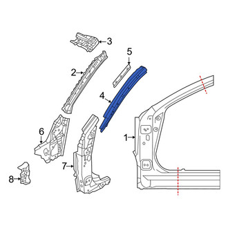 Mazda OE - Left Upper Body A-Pillar Reinforcement