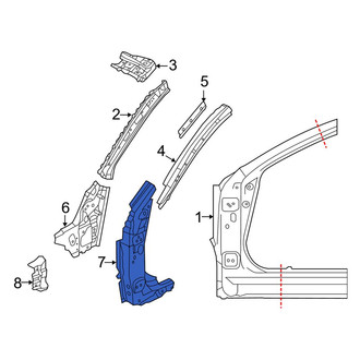 Mazda OE - Left Lower Body A-Pillar Reinforcement