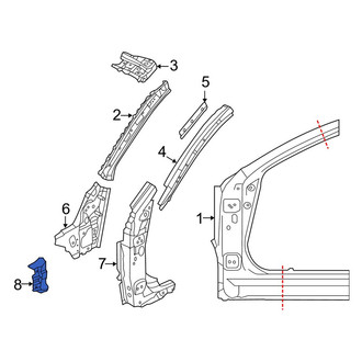 Mazda OE - Left Body A-Pillar Reinforcement Plate