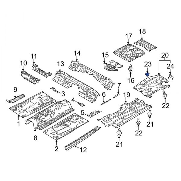 Floor Pan Splash Shield Nut