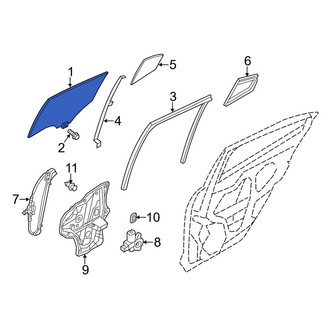 Mazda OE - Front Left Door Glass